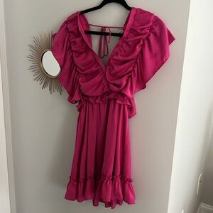 Pink Ruffle Glam Dress Size Small